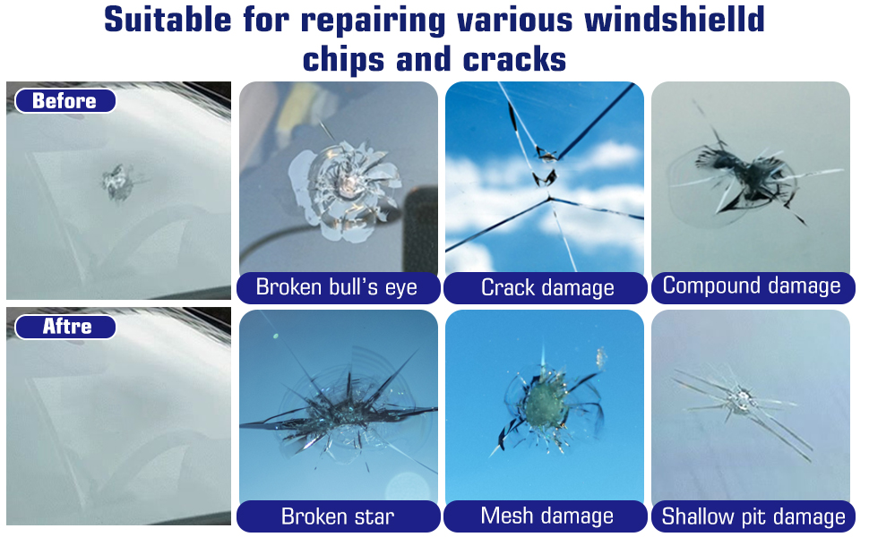 Cracks Gone Glass Repair Kit,2024 New Car Windshield Crack Repair Kit for Chips and Cracks