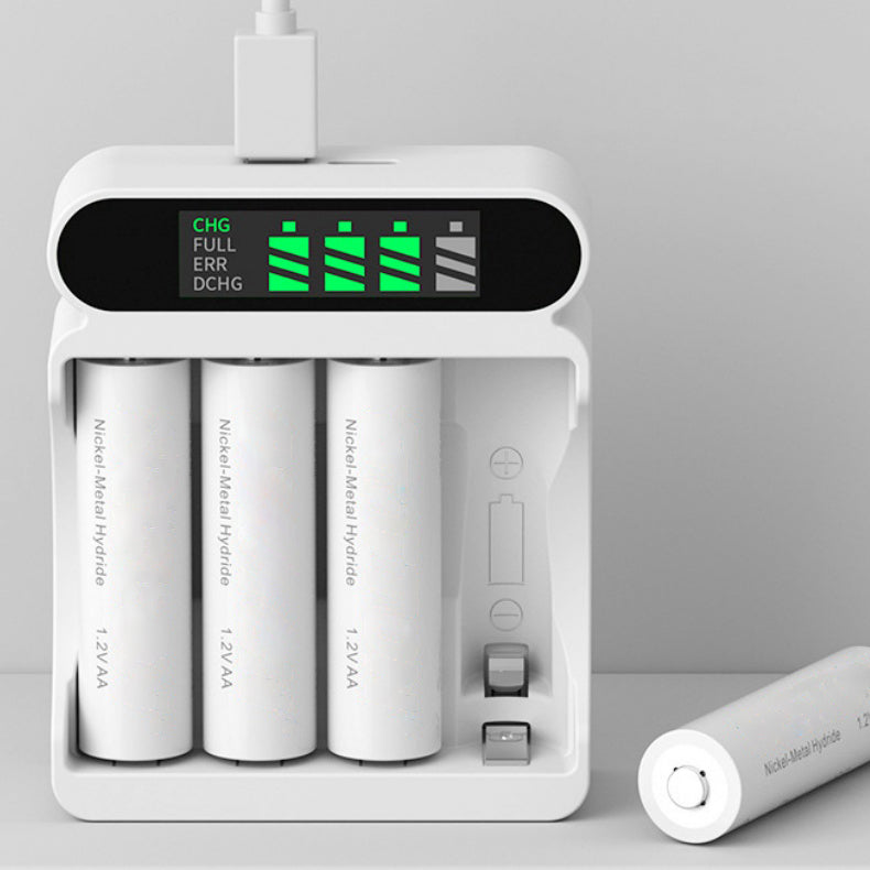 🔋 Universal Charger & Battery Set: Compatible with AA/AAA NiMH & Lithium Batteries – A Must-Have for Every Home! 🌟