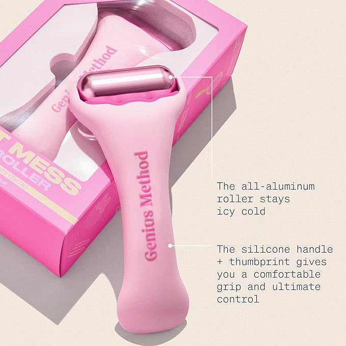 The Skinny Confidential HOT Mess Ice Roller for Face - Facial Roller Skincare Tools Contour, Tighten & De-Puff Skin - Self Care Beauty Gift