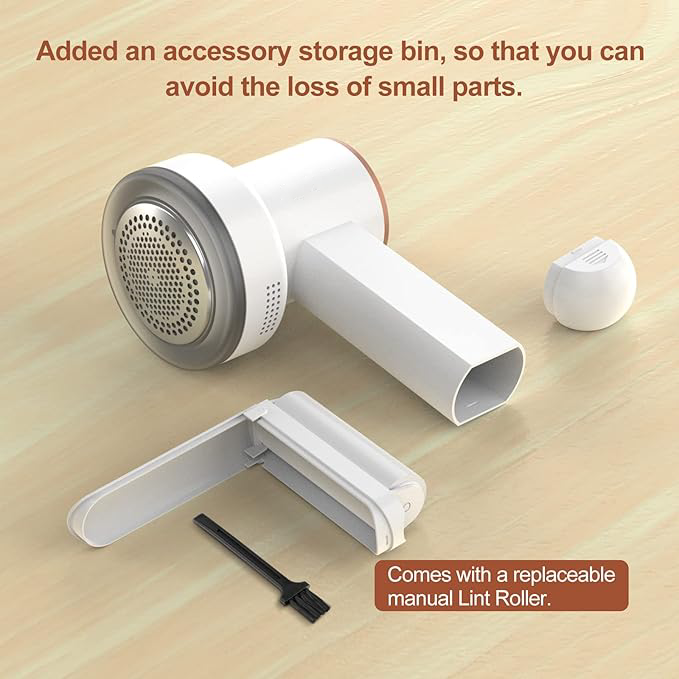 Rechargeable Fabric Shaver with 3 Speeds, 6 Blades & LED Display – Perfect for Clothes, Furniture, and More!