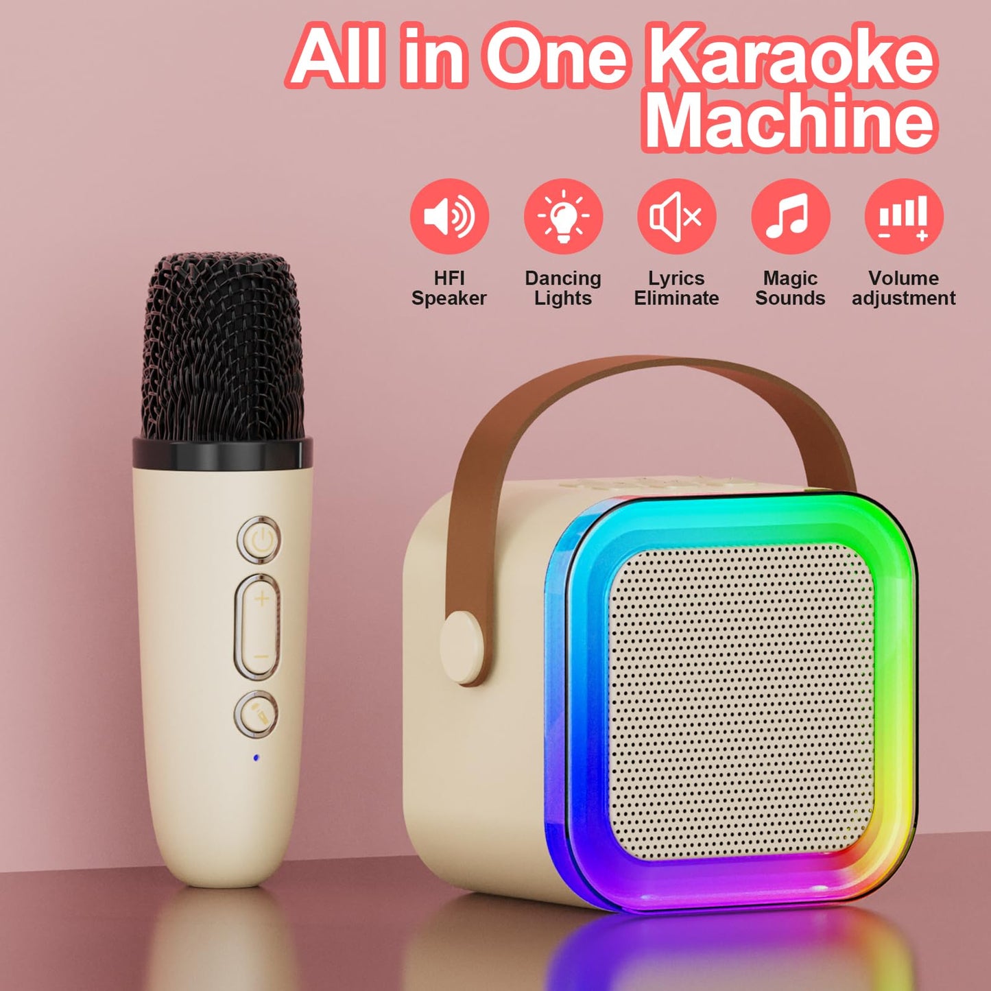 Mini Karaoke Machine for Kids Adults,Portable Bluetooth Speaker