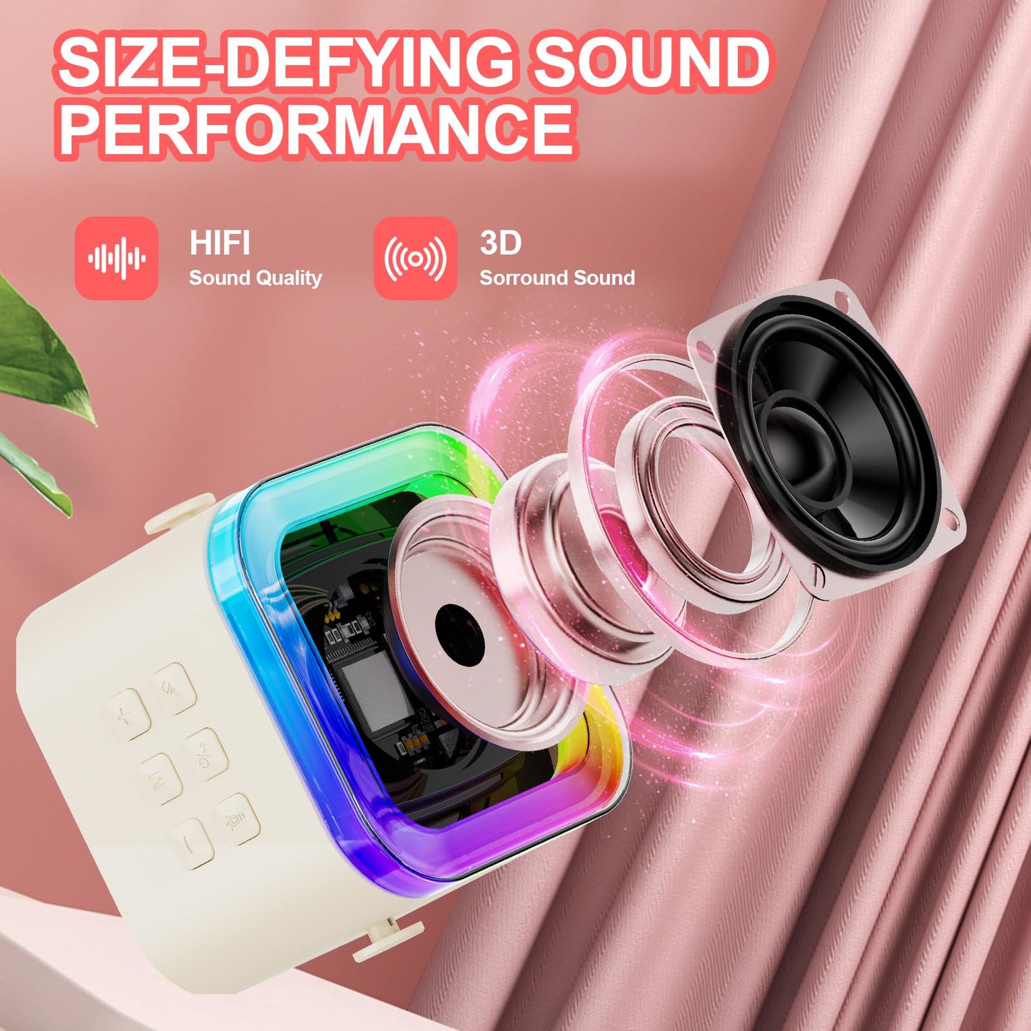 Mini Karaoke Machine for Kids Adults,Portable Bluetooth Speaker