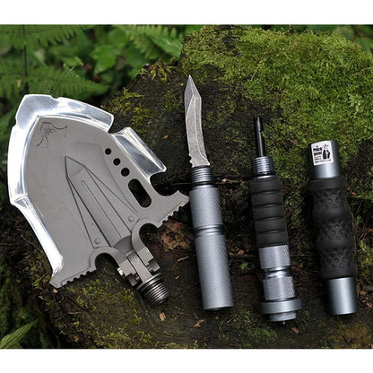 29-in-1 Unbreakable Martensitic Steel Tactical Shovel - Outdoor Multitool Camping Kit with Axe & Folding Shovel