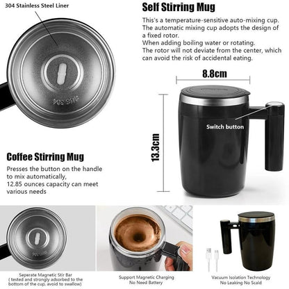 Auto Magnetic Self-Stirring Mug - Rechargeable Auto Magnetic Coffee Mug