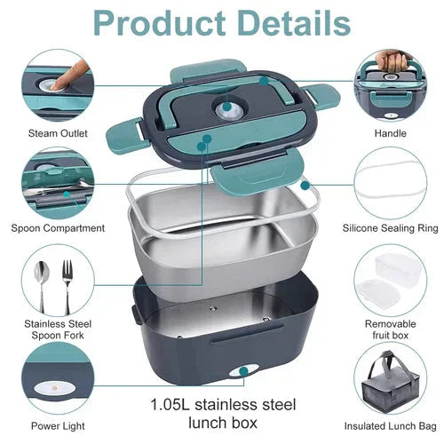 Enjoy Hot Meal Everyday: Portable Heated Lunch Box for Car truck and Home Work Enjoy Hot Meal Everyday