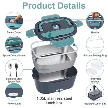 Enjoy Hot Meal Everyday: Portable Heated Lunch Box for Car truck and Home Work Enjoy Hot Meal Everyday